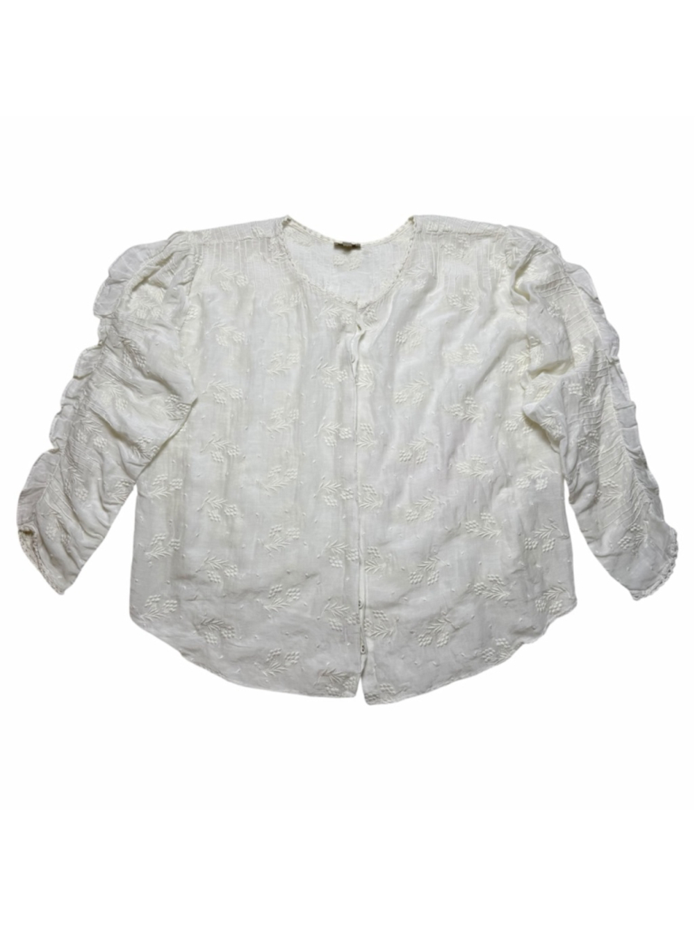 Anthropologie Talitha Women’sWhite Embroidered Blouse Small Boho Coquette Silk - Picture 2 of 9